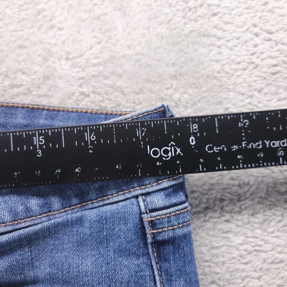 American Eagle‎ Jeans Womens 16 Long Blue Skinny Kick Bootcut Stretch Distressed